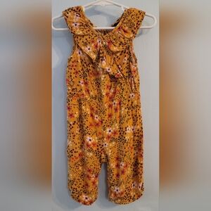 Art Class romper pants suit 18 m orange floral one piece